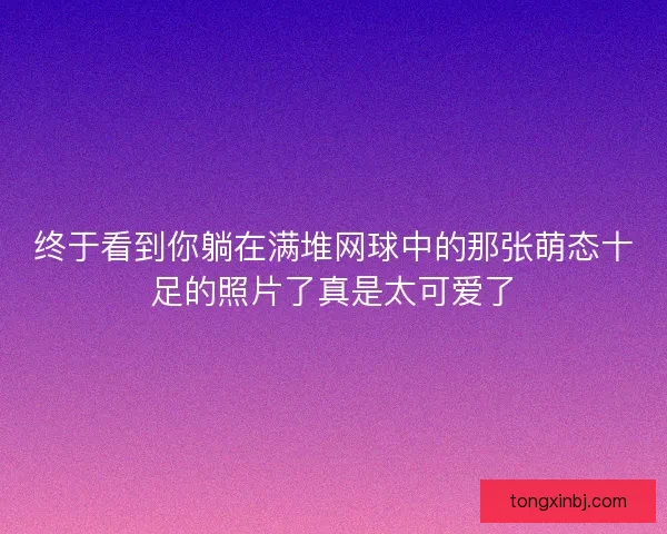 终于看到你躺在满堆网球中的那张萌态十足的照片了真是太可爱了
